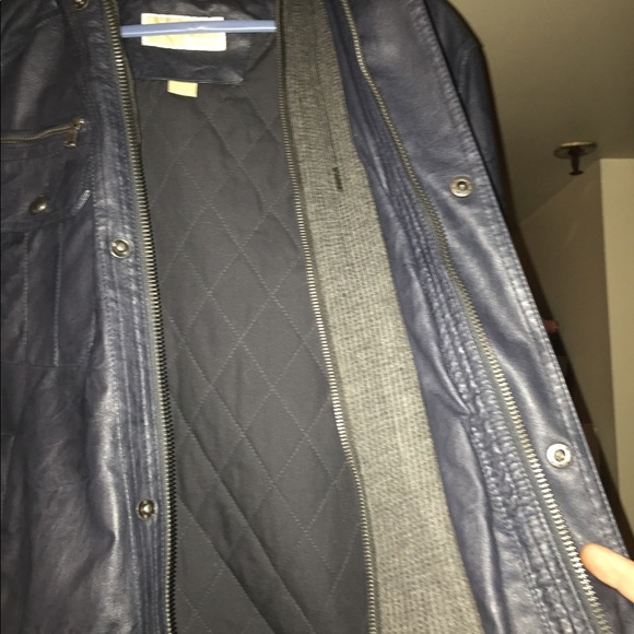 Michael Kors Blue Faux Leather Jacket - Picture 4 of 7